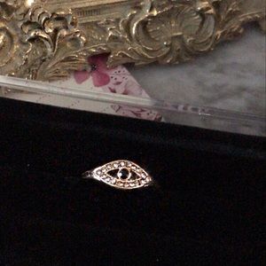 Crystal evil eye ring